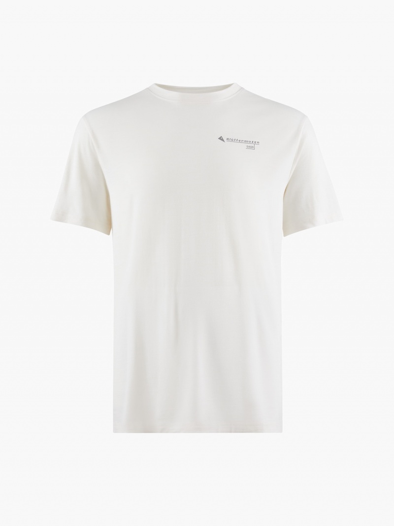 Men Klättermusen Dagr T-Shirt White | 51269IAVY