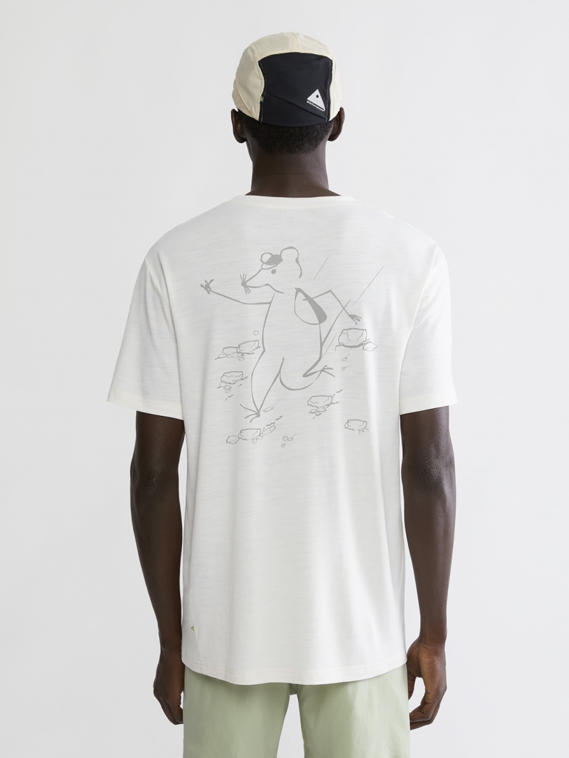 Men Klättermusen Dagr T-Shirt White | 51269IAVY