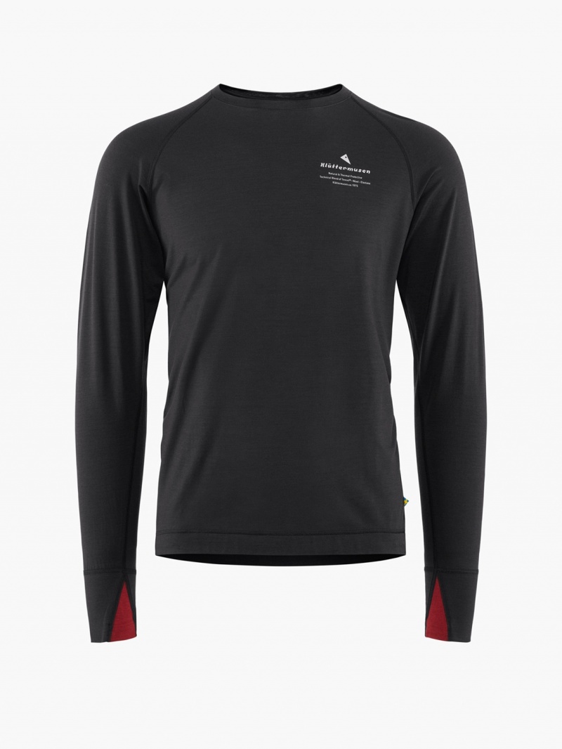 Men Klättermusen Fafne Baselayer Black | 58160ZFTL