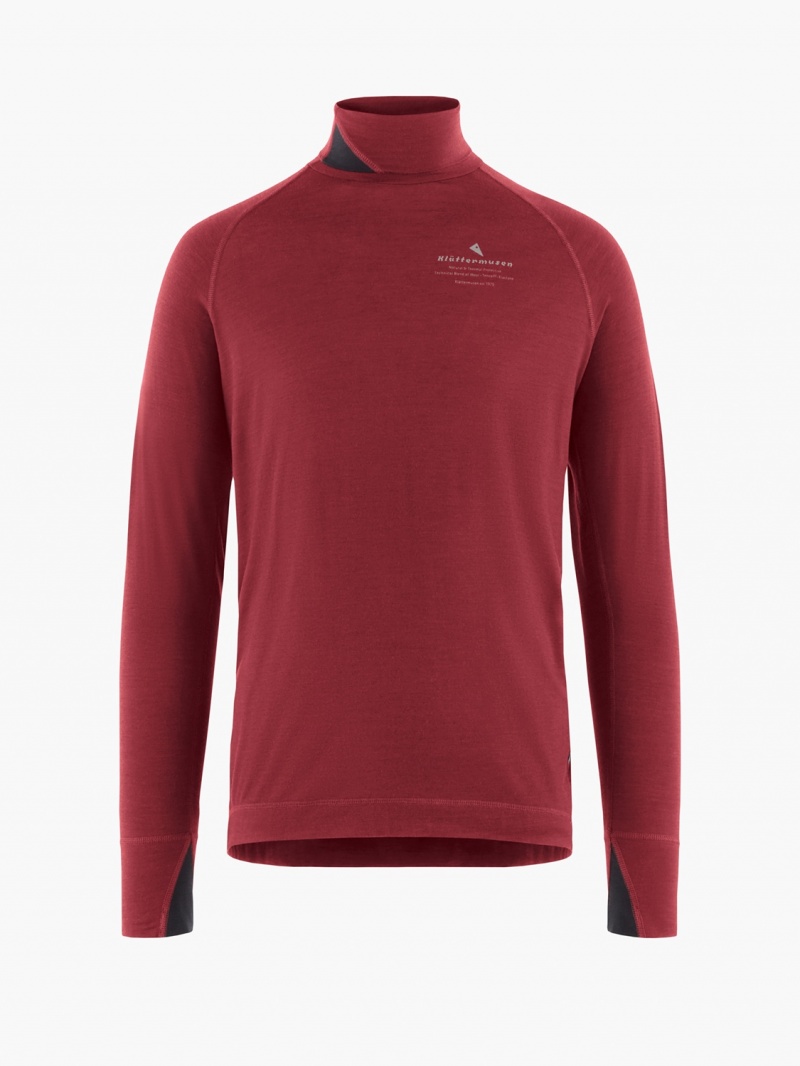 Men Klättermusen Fafne Baselayer Red | 06185QWFS