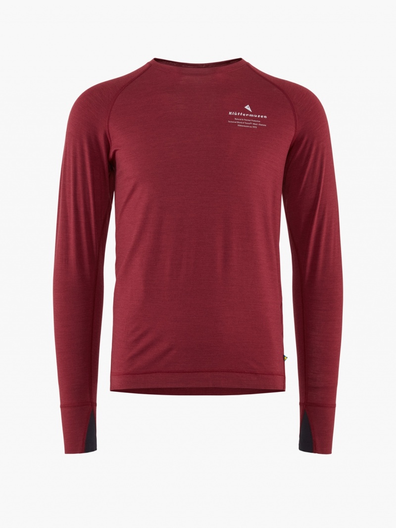 Men Klättermusen Fafne Baselayer Red | 36297GICK