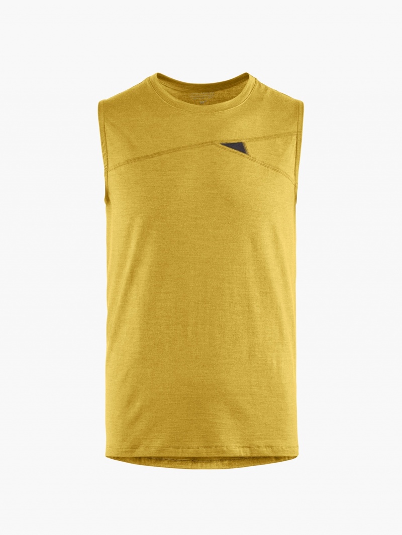 Men Klättermusen Fafne Baselayer Yellow | 84302AMLO