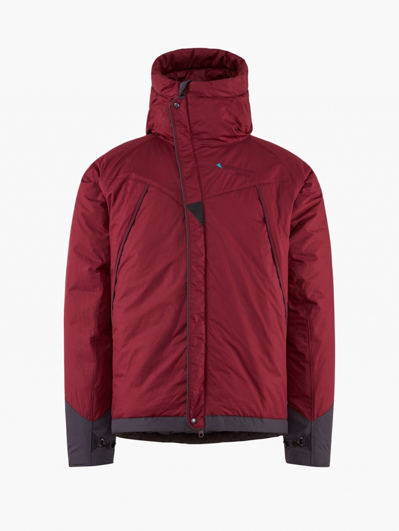 Men Klättermusen Farbaute Down Jackets Red | 09718ILSW