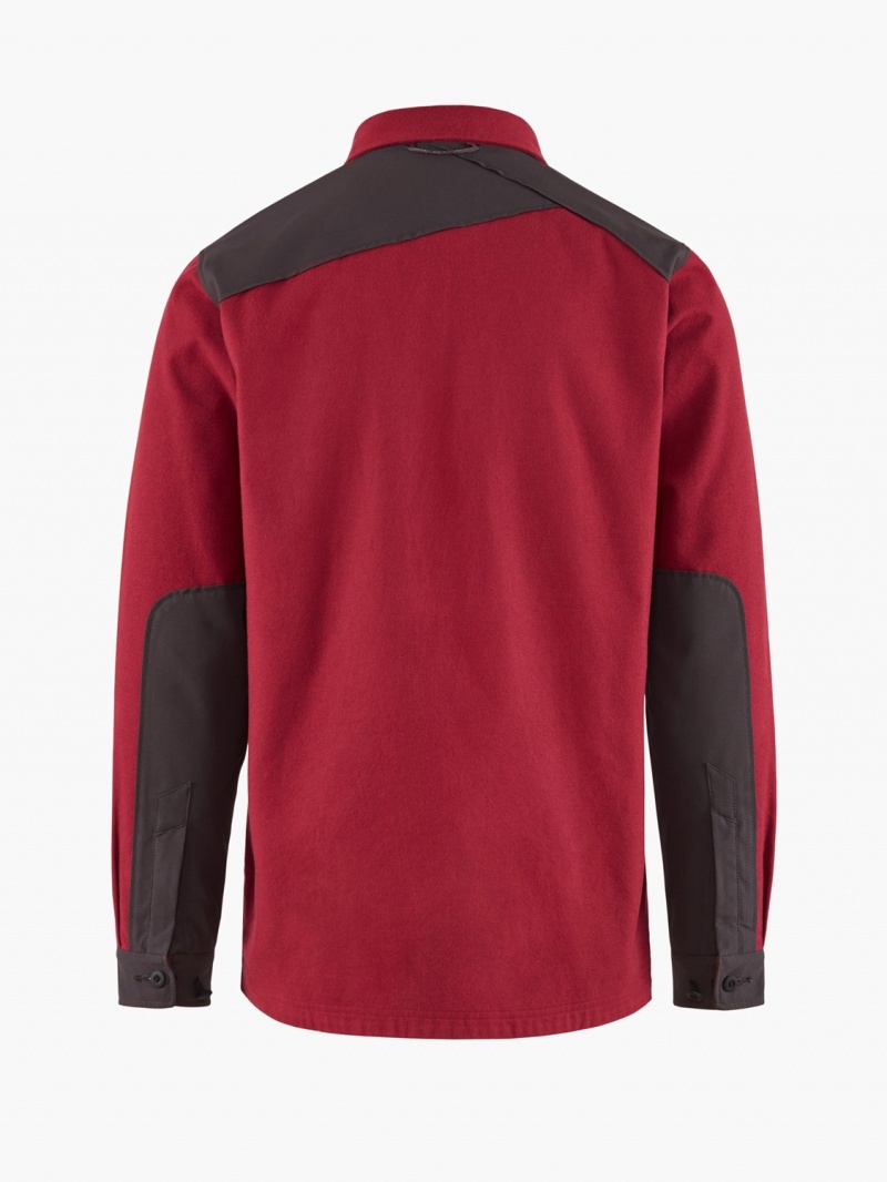 Men Klättermusen Forsete T-Shirt Red | 38215KYIC