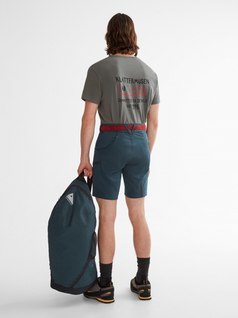 Men Klättermusen Gefjon Shorts Blue | 10528LARV