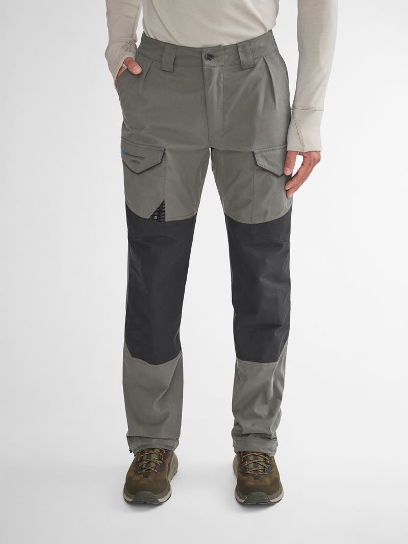 Men Klättermusen Grimner Pants Grey Black | 64852DZVJ