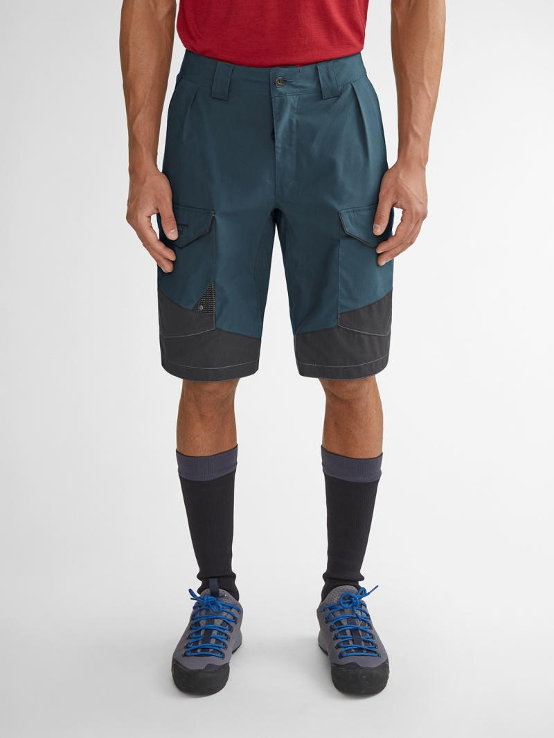 Men Klättermusen Grimner Shorts Blue Black | 69508ZDOP