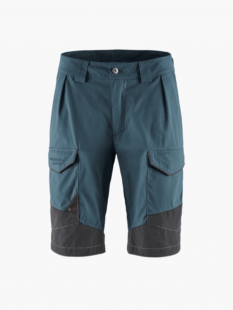 Men Klättermusen Grimner Shorts Blue Black | 69508ZDOP