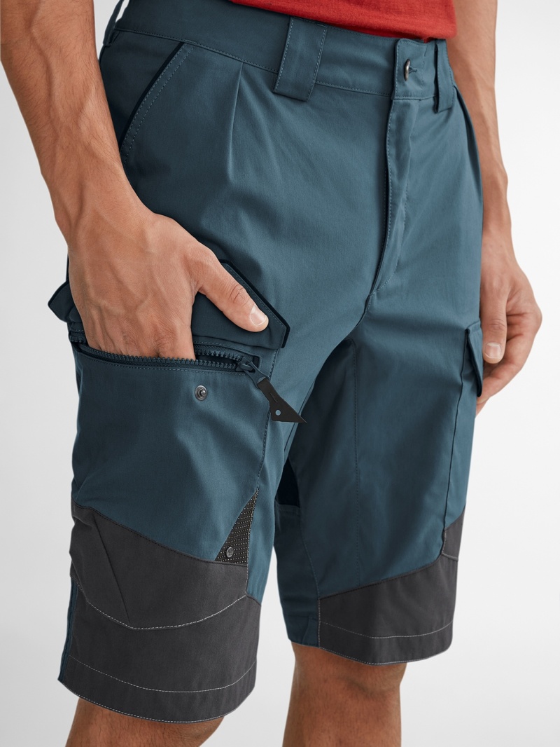 Men Klättermusen Grimner Shorts Blue Black | 69508ZDOP