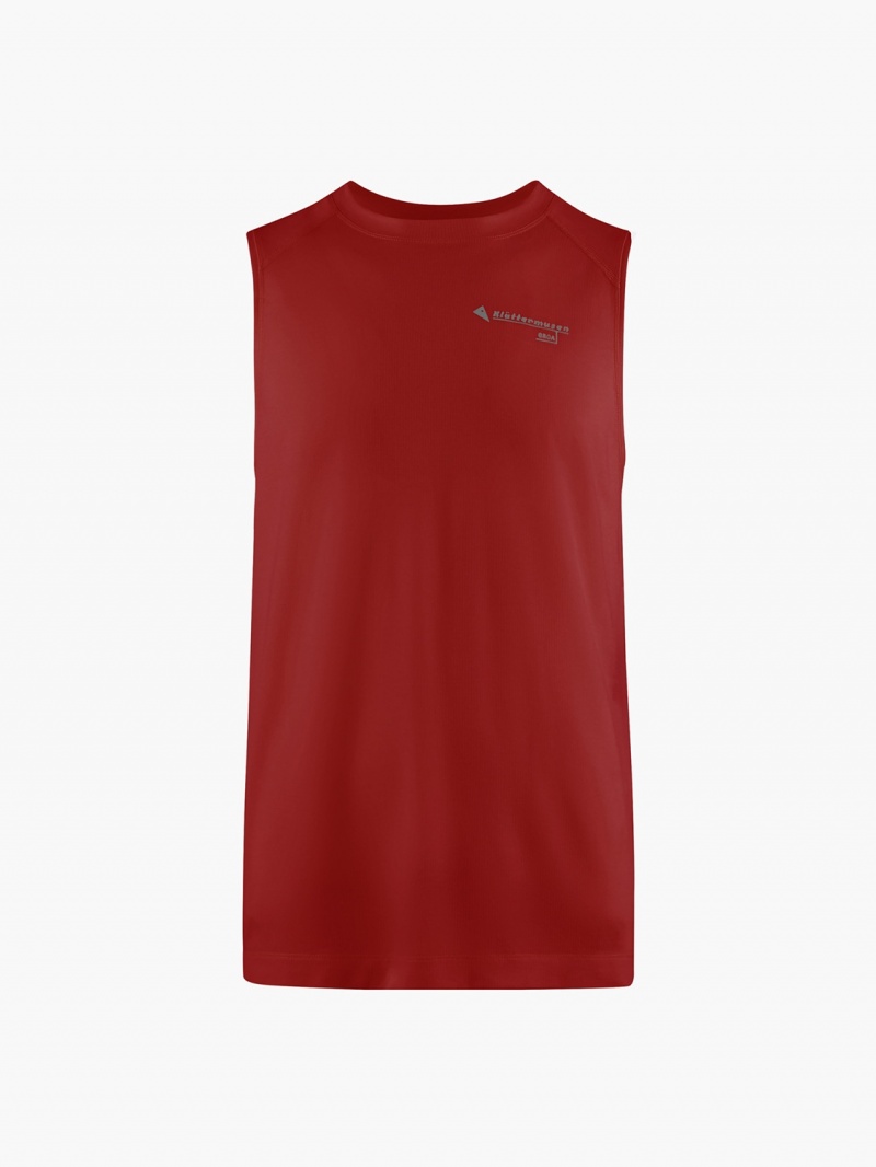 Men Klättermusen Groa T-Shirt Red | 20436DITA