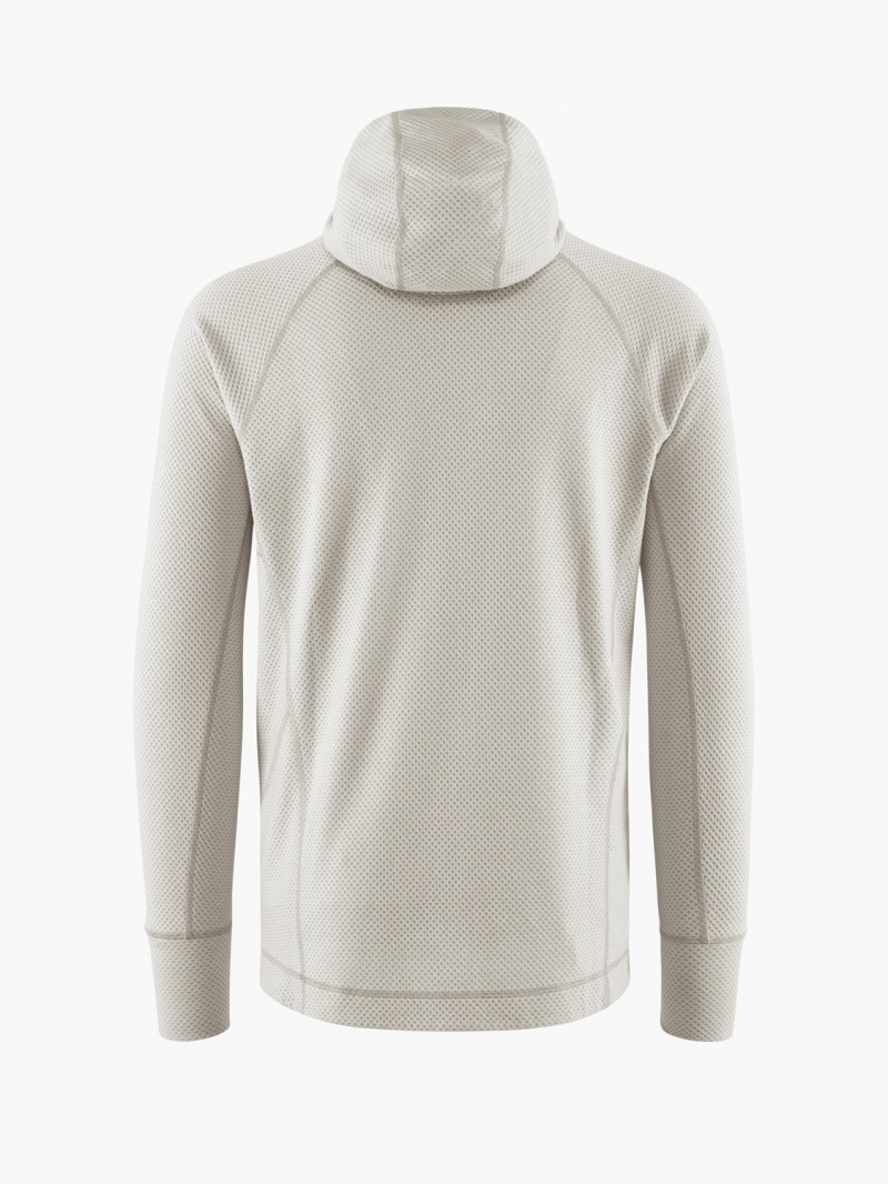 Men Klättermusen Huge Hoodie White Beige | 76948VIMH