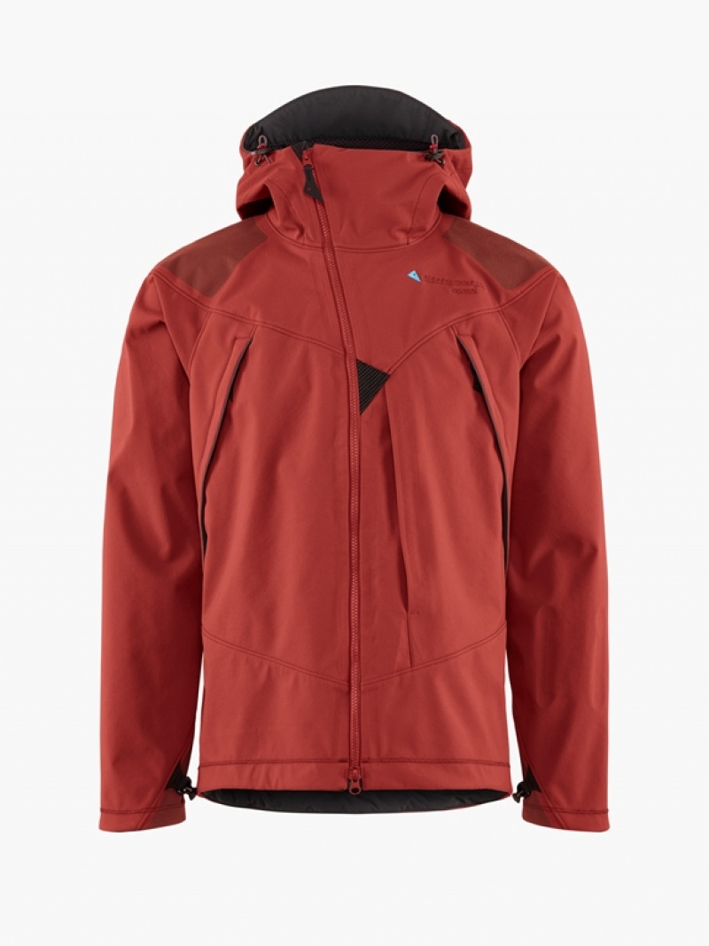 Men Klättermusen Jolner Wind Jacket Red | 69384TGCD