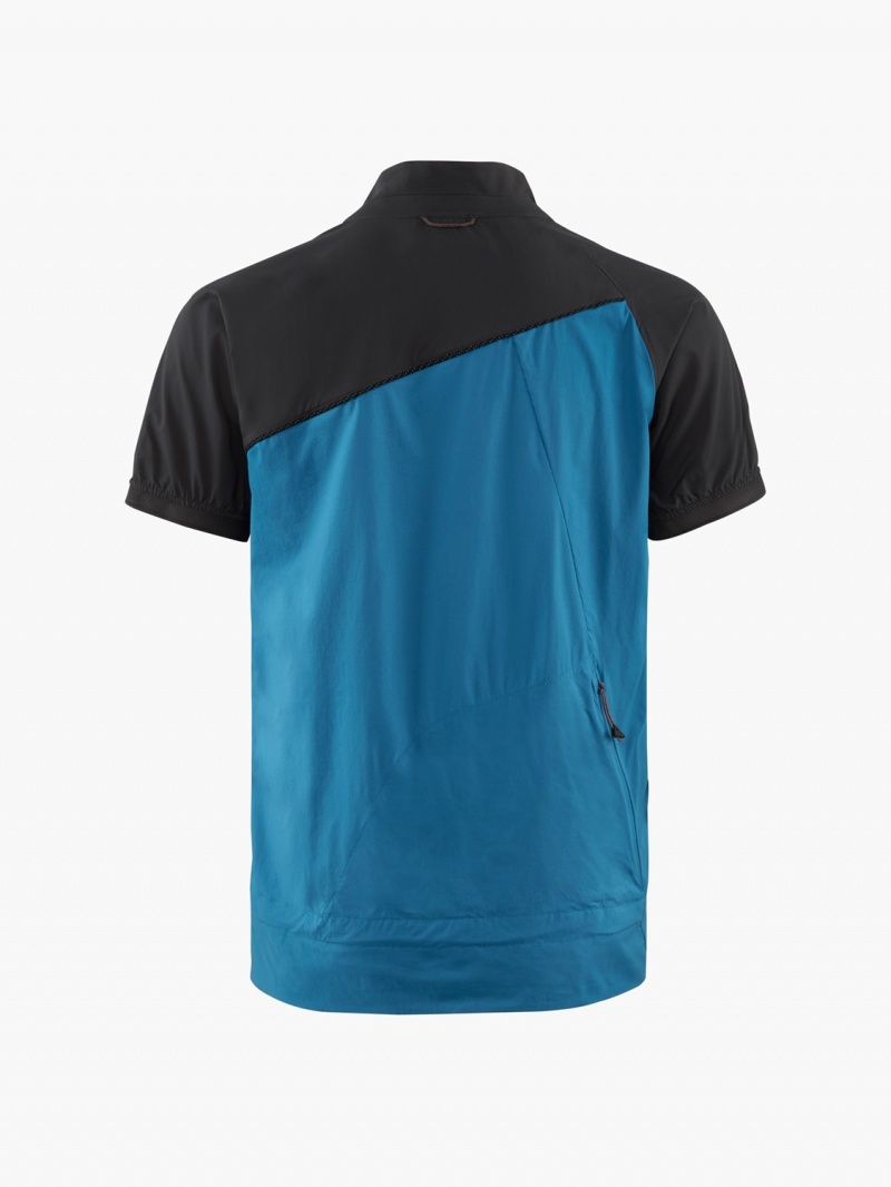 Men Klättermusen Nal T-Shirt Blue Black | 09436JXWF