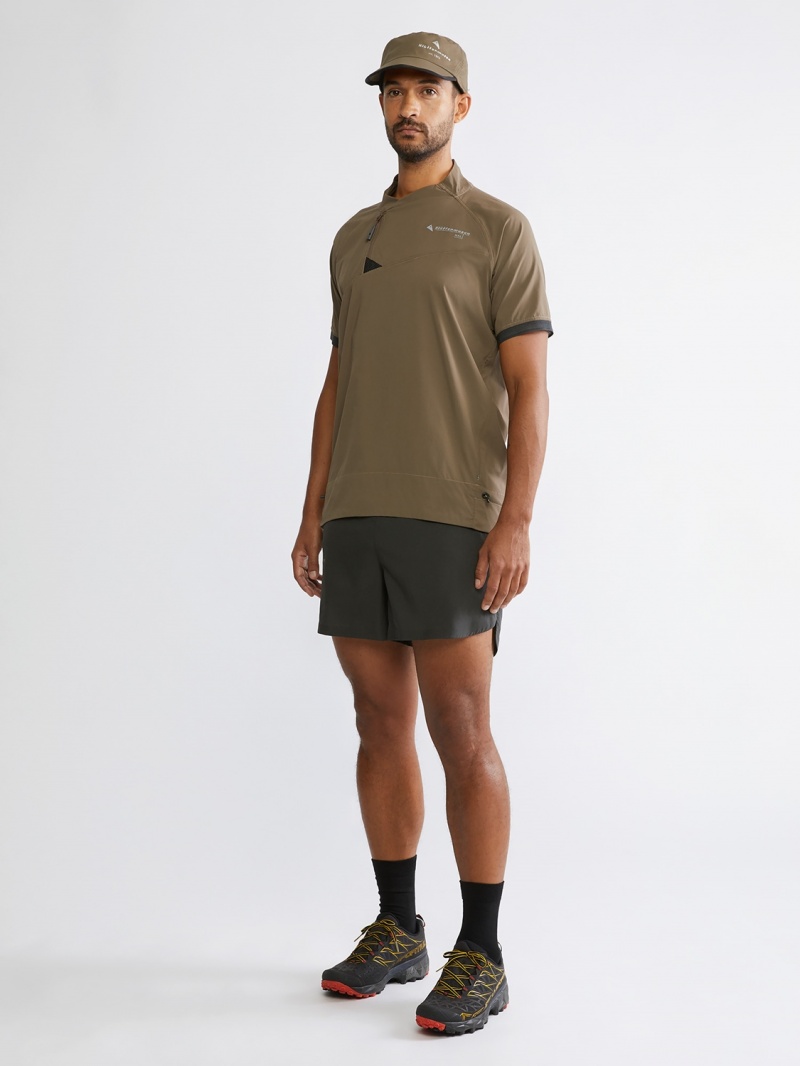 Men Klättermusen Nal T-Shirt Dark Khaki | 05941BQNC