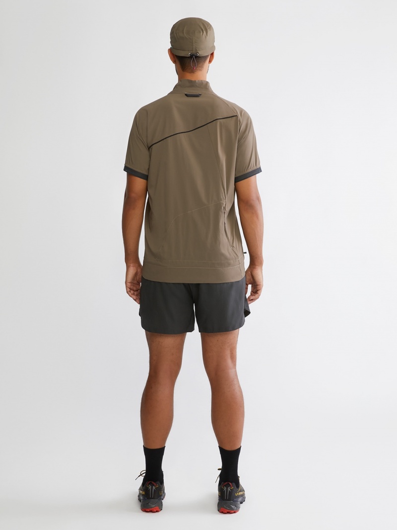 Men Klättermusen Nal T-Shirt Dark Khaki | 05941BQNC