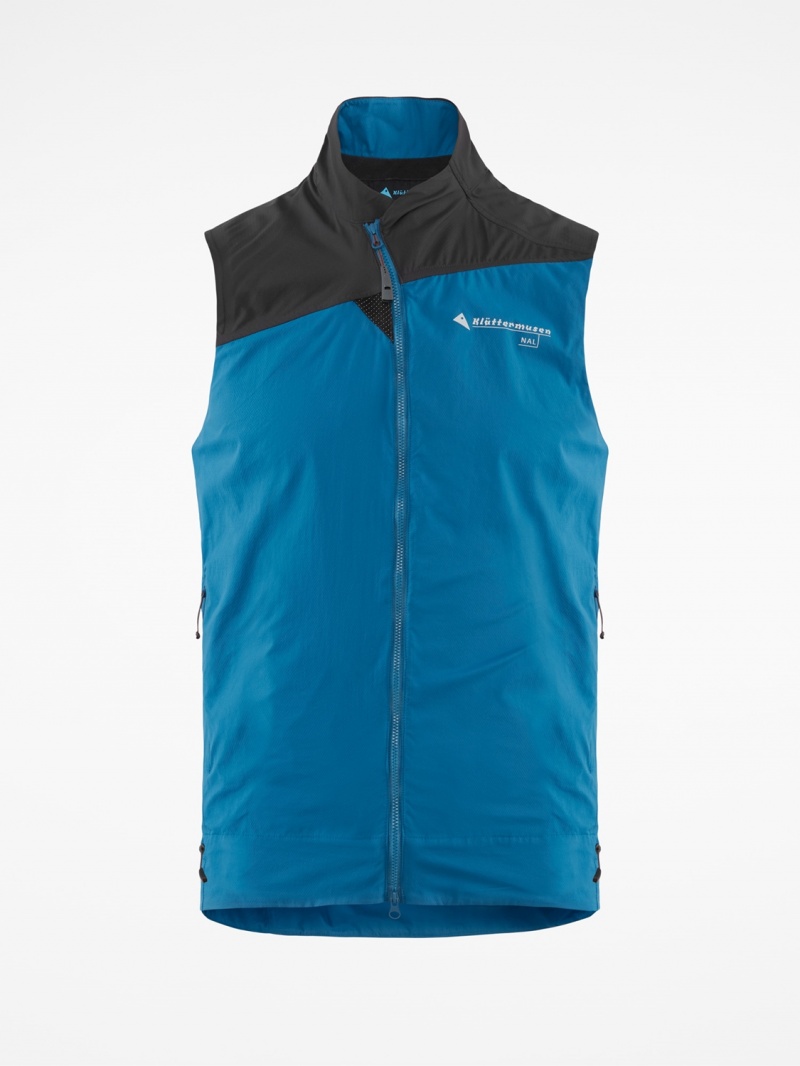 Men Klättermusen Nal Vest Blue Black | 30276KBFD