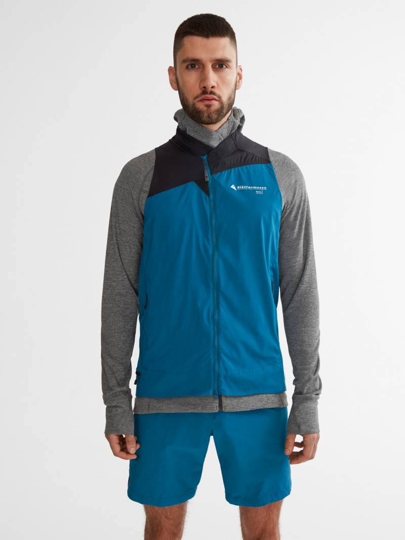 Men Klättermusen Nal Vest Blue Black | 30276KBFD