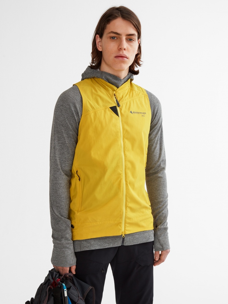 Men Klättermusen Nal Vest Yellow | 50234NWSG