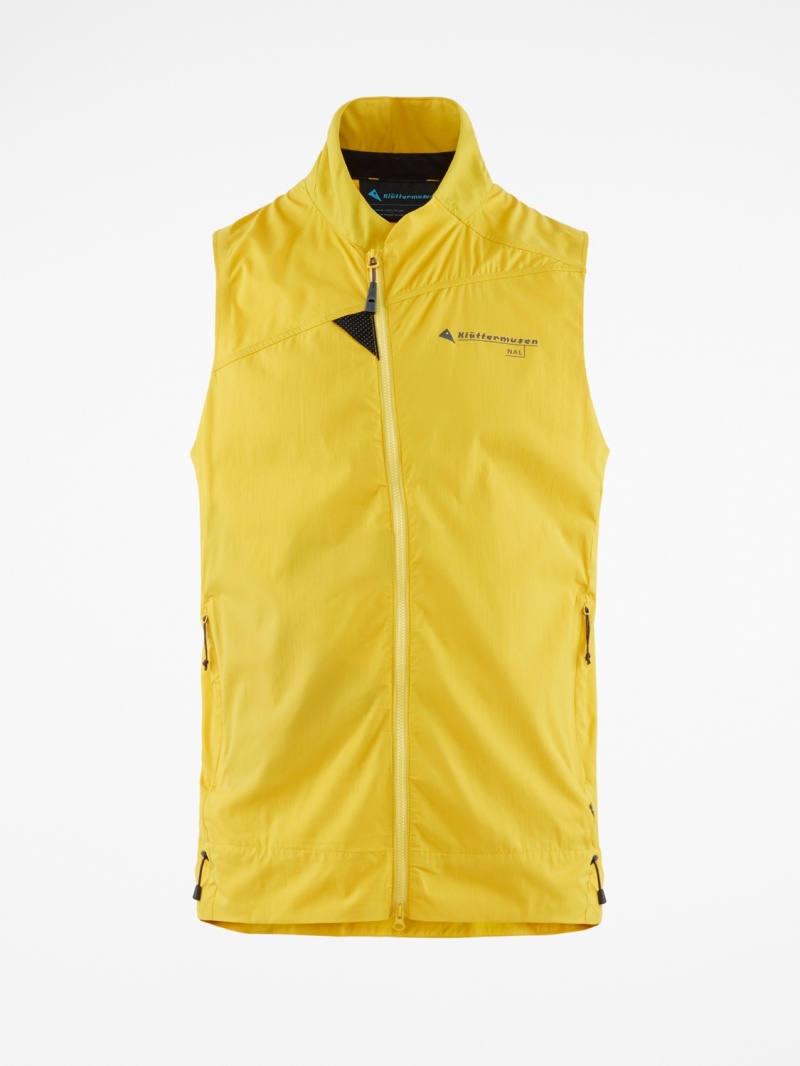 Men Klättermusen Nal Vest Yellow | 50234NWSG