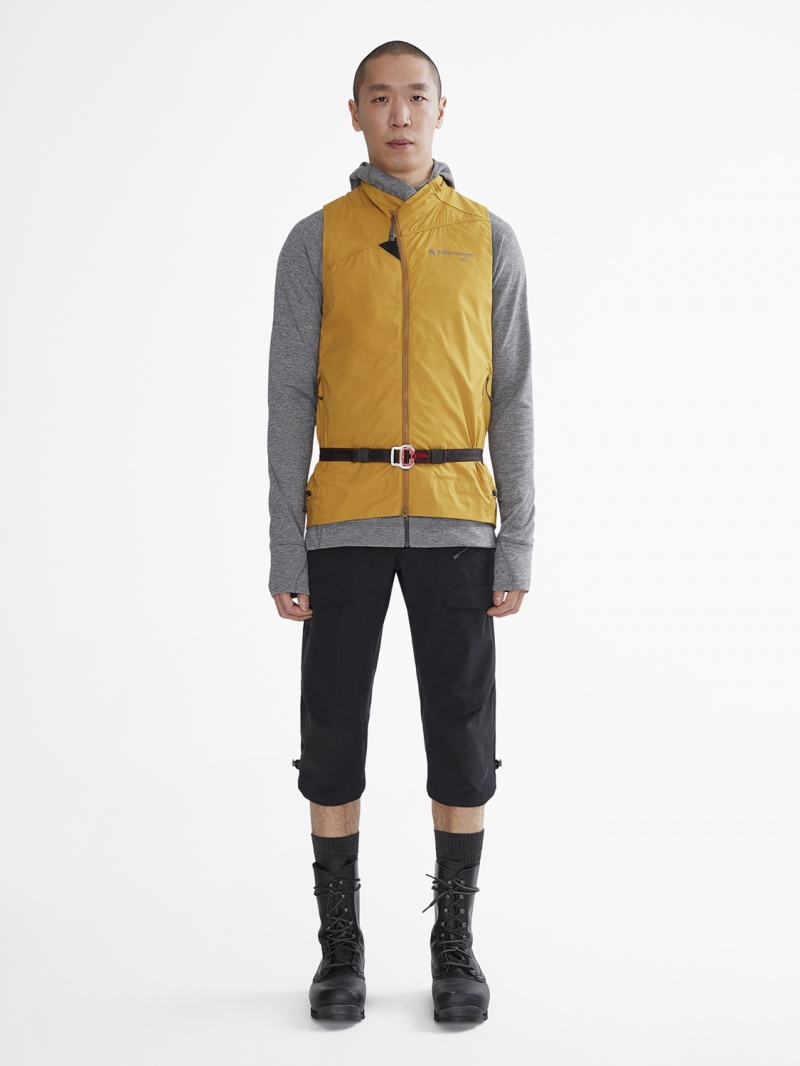 Men Klättermusen Nal Vest Yellow | 52790EXDV