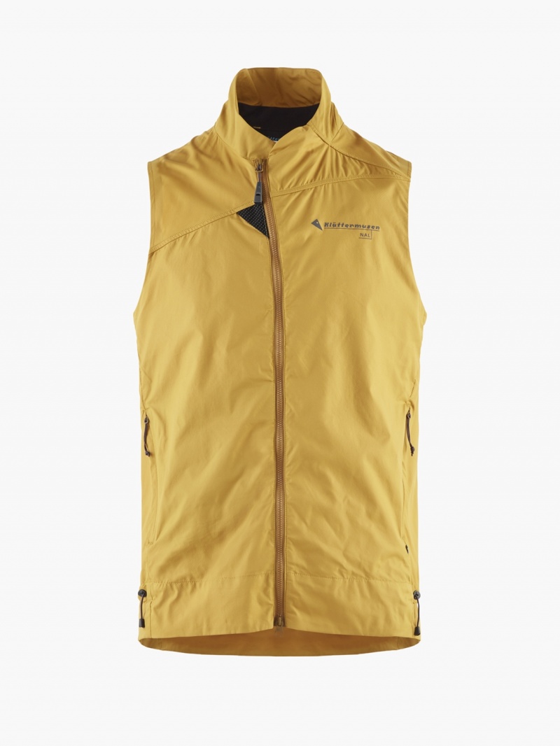 Men Klättermusen Nal Vest Yellow | 52790EXDV