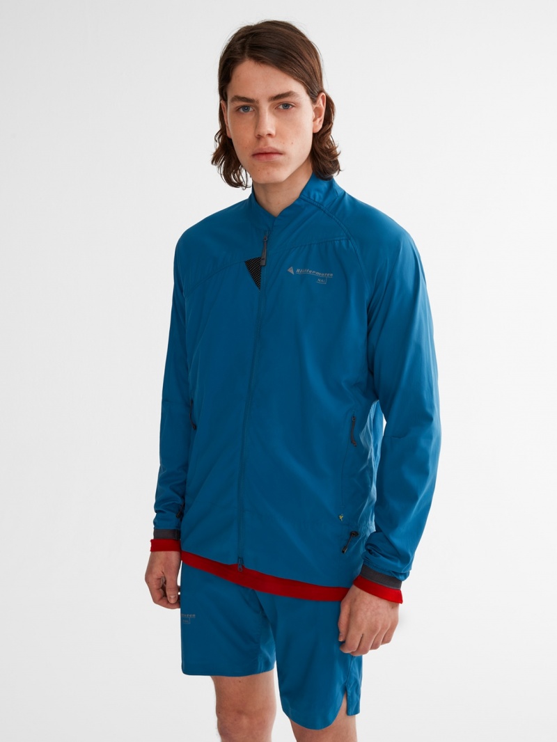 Men Klättermusen Nal Wind Jacket Blue | 64538XUBK