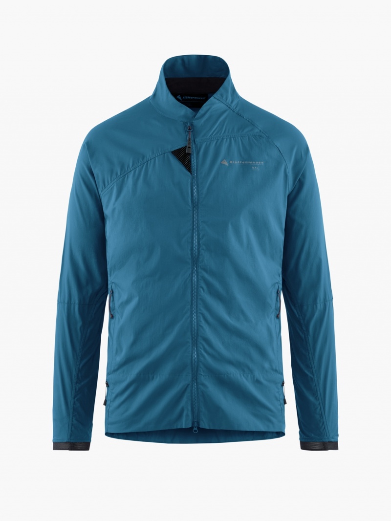 Men Klättermusen Nal Wind Jacket Blue | 86407SLRN