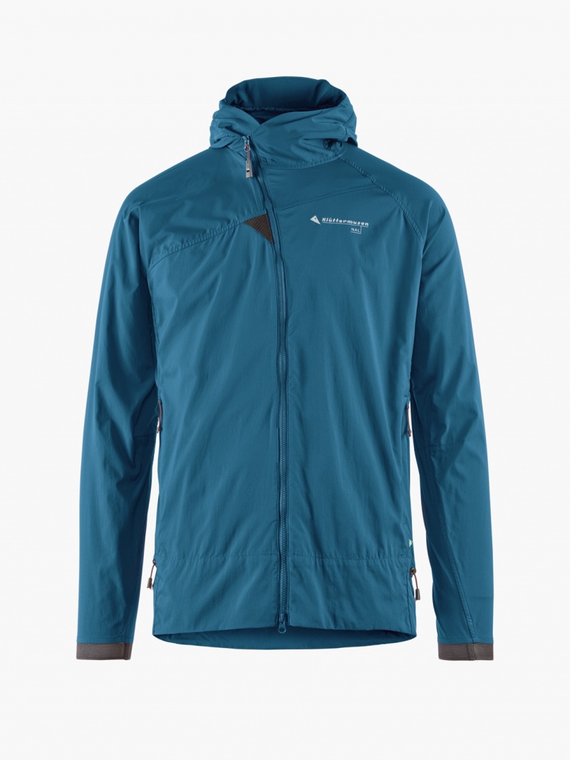 Men Klättermusen Nal Wind Jacket Blue | 87592ZYXG