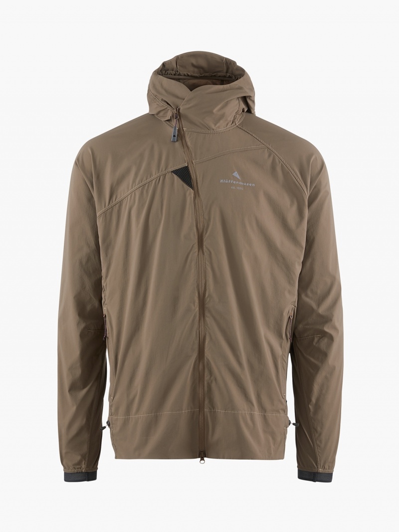 Men Klättermusen Nal Wind Jacket Dark Khaki | 13802JHXD