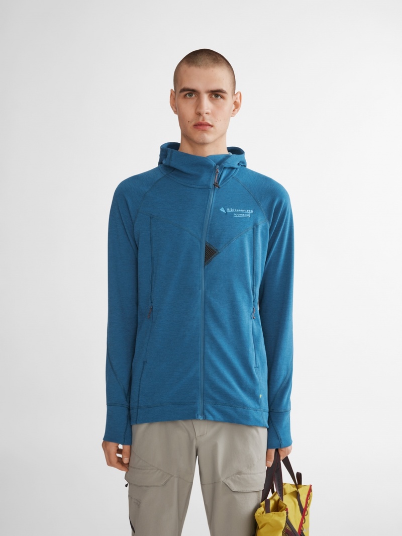 Men Klättermusen Njorun 2.0 Hoodie Blue | 53276VGHQ