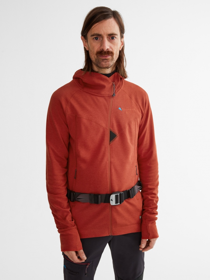 Men Klättermusen Njorun 2.0 Hoodie Red | 48135SDFI