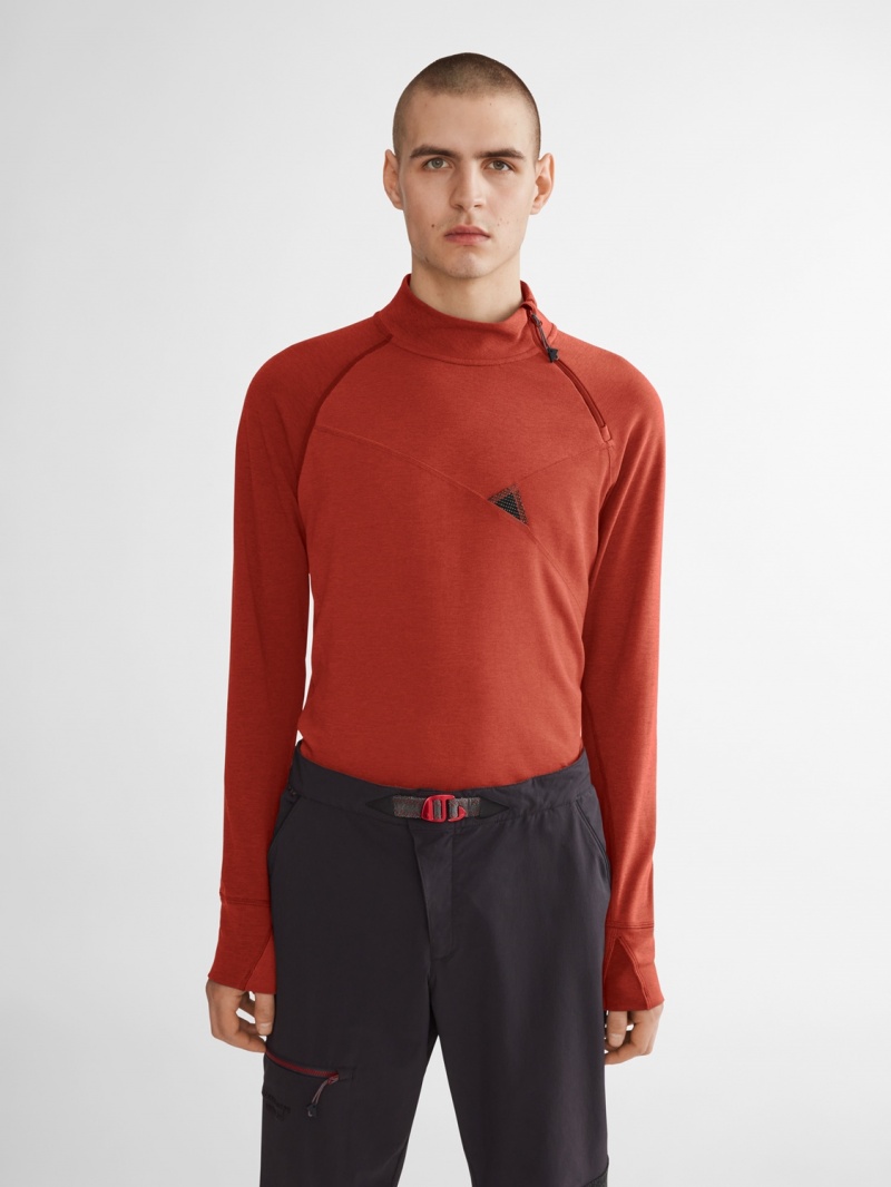 Men Klättermusen Njorun Fleece Red | 79180ZJWS