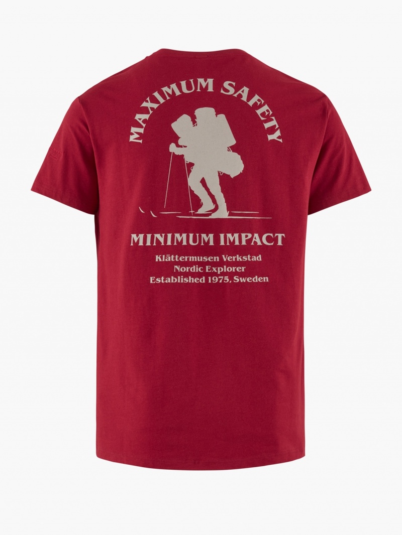 Men Klättermusen Nordic Explorer T-Shirt Red | 80279RSTD