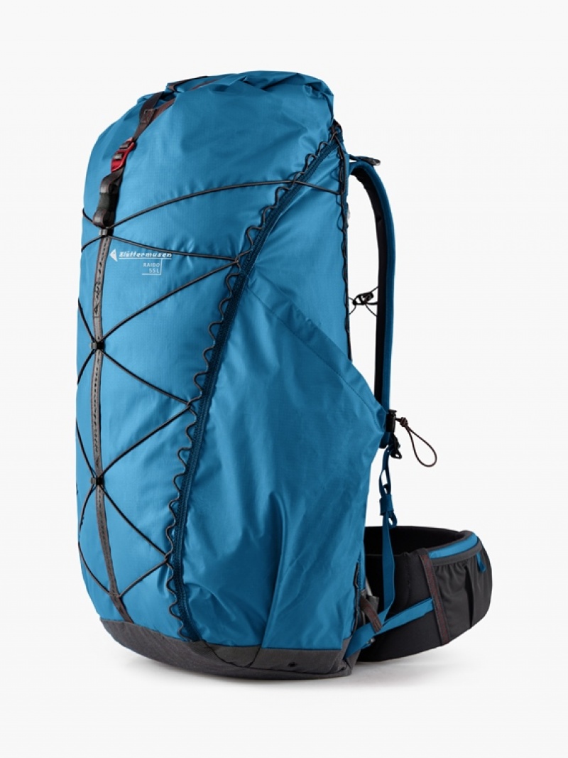 Men Klättermusen Raido(55L) Backpack Blue | 43281OKYT