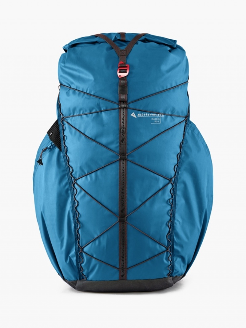 Men Klättermusen Raido(55L) Backpack Blue | 43281OKYT