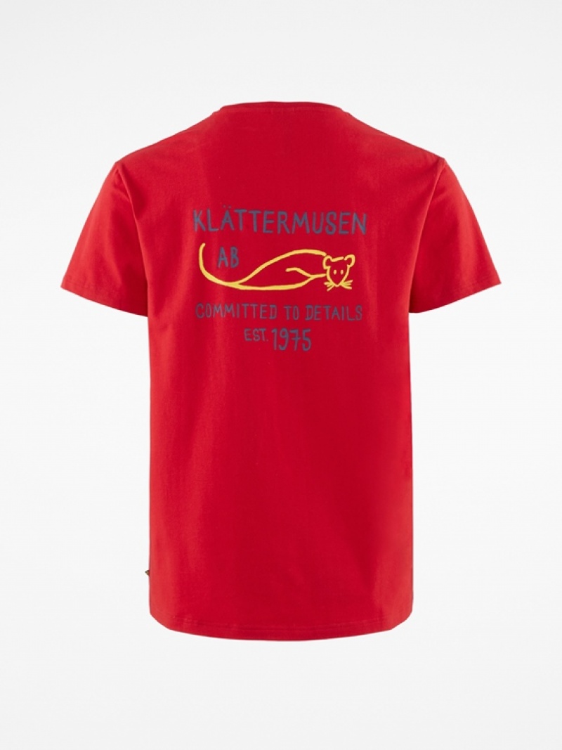 Men Klättermusen Runa Commitment T-Shirt Red | 63514DVXE