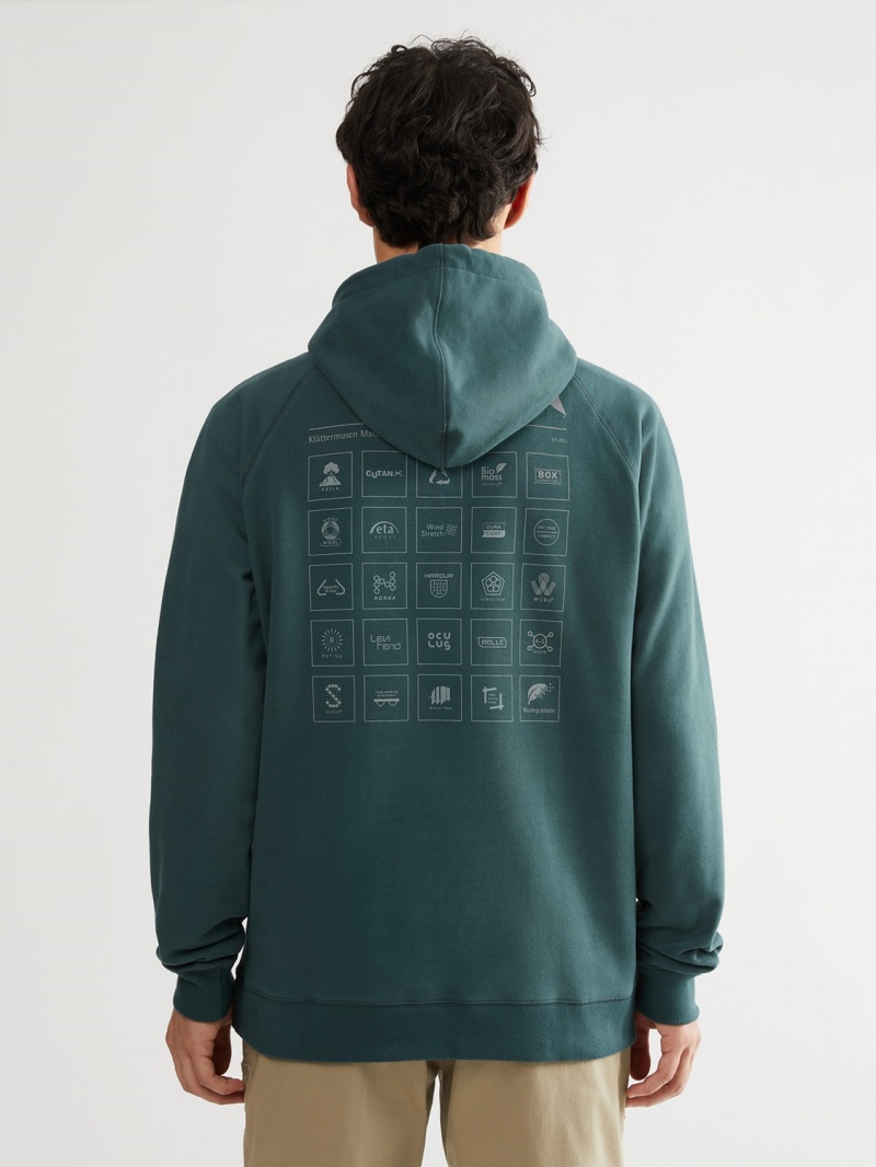 Men Klättermusen Runa Elements Hoodie Blue | 93167ZJFB