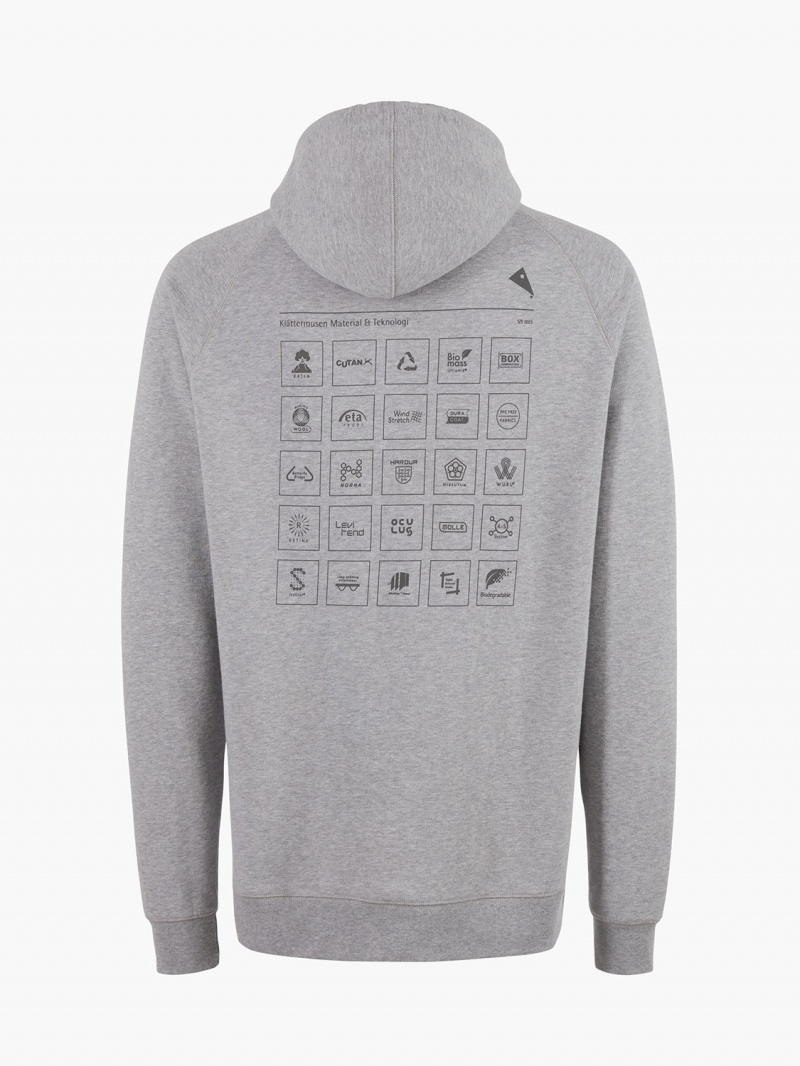 Men Klättermusen Runa Elements Hoodie Grey | 01635KFSC