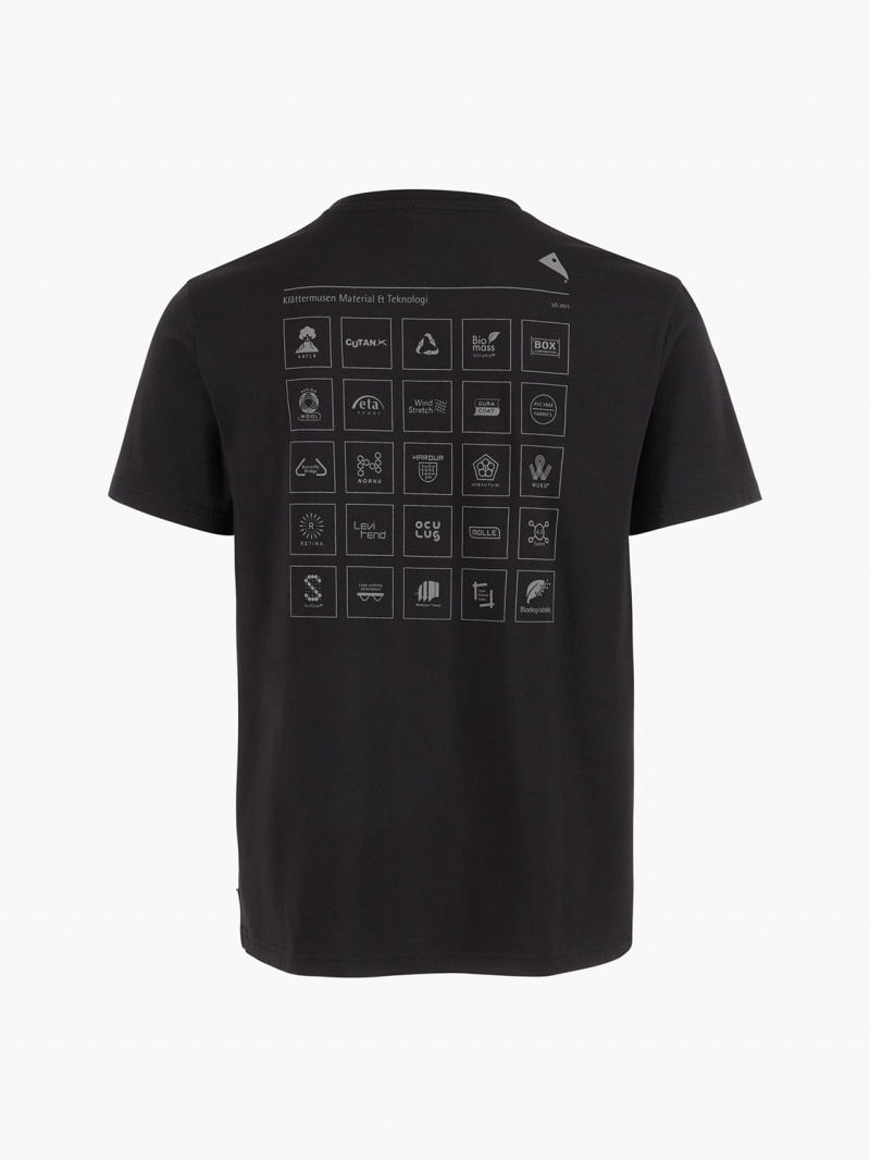 Men Klättermusen Runa Elements T-Shirt Black | 74260XEZF