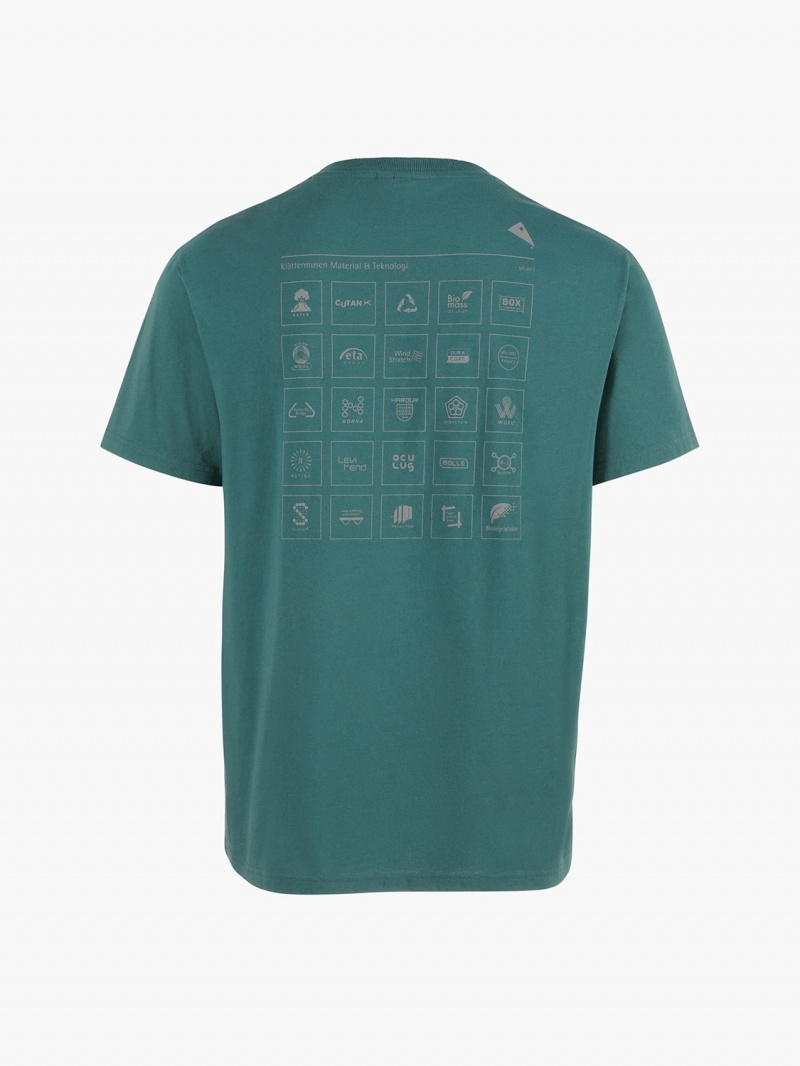 Men Klättermusen Runa Elements T-Shirt Green | 87146UKTN