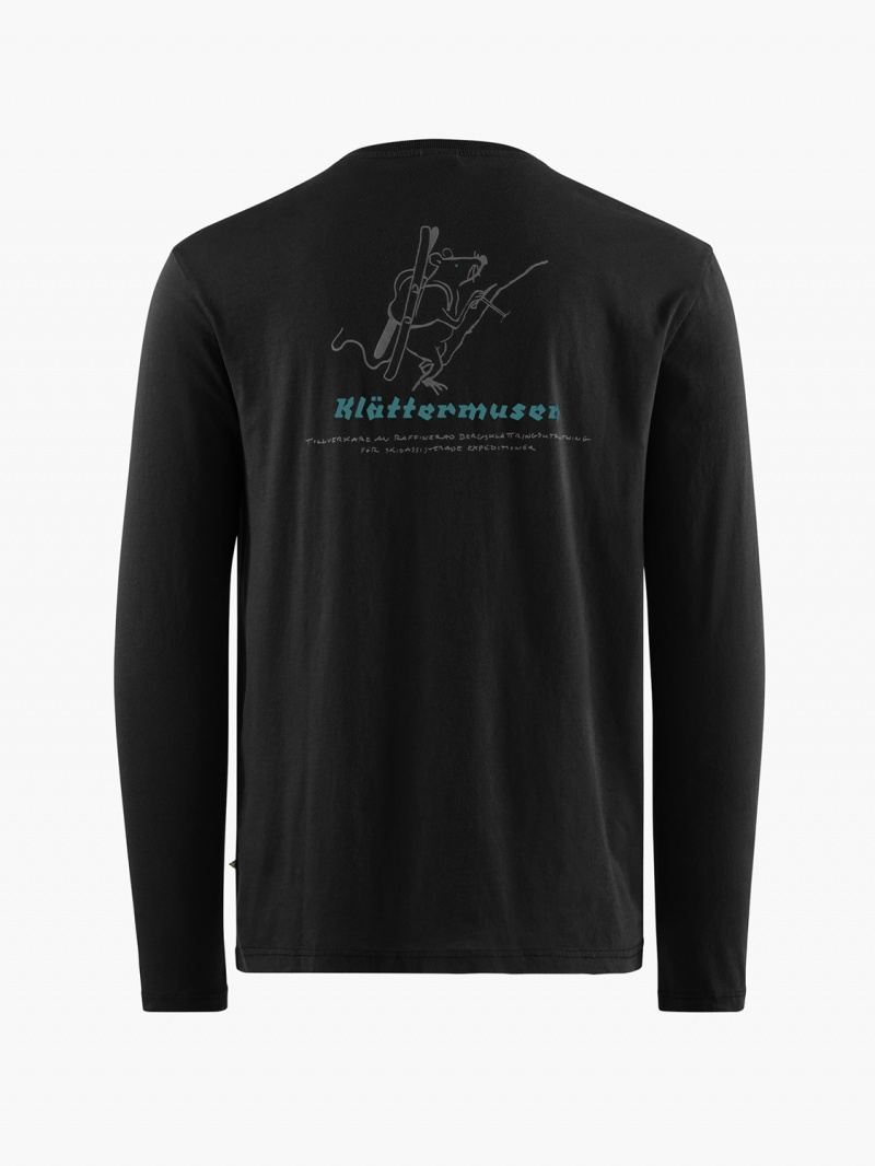 Men Klättermusen Runa Endeavour T-Shirt Black | 94038OWIJ