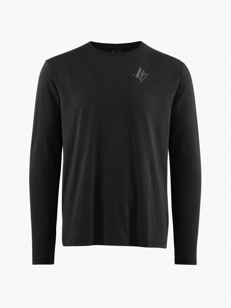 Men Klättermusen Runa Endeavour T-Shirt Black | 94038OWIJ