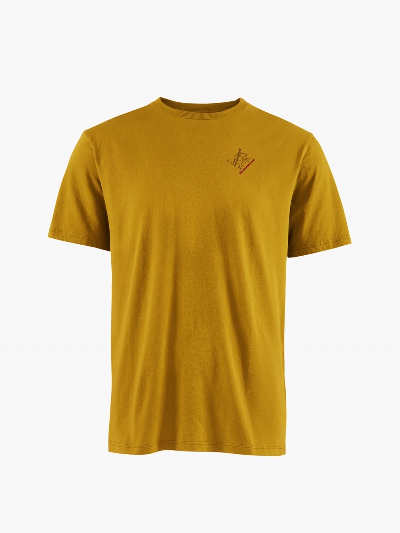 Men Klättermusen Runa Endeavour T-Shirt Gold | 40957TNIQ