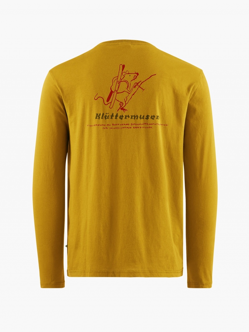 Men Klättermusen Runa Endeavour T-Shirt Gold | 50123JULB