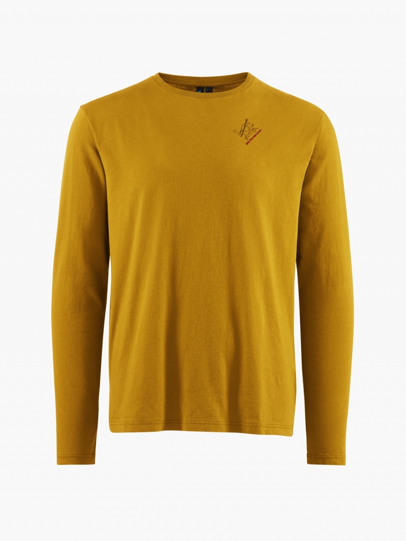 Men Klättermusen Runa Endeavour T-Shirt Gold | 50123JULB