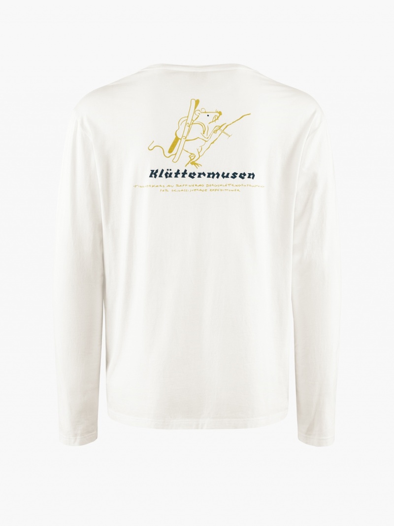 Men Klättermusen Runa Endeavour T-Shirt White | 74326XJLW