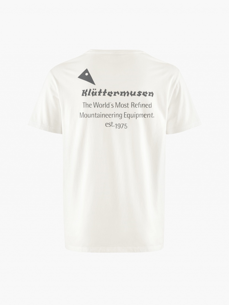 Men Klättermusen Runa Maker T-Shirt White | 02983KNHJ