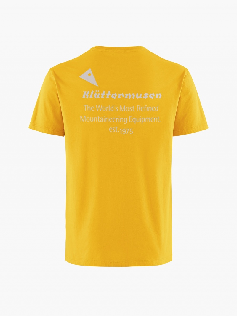 Men Klättermusen Runa Maker T-Shirt Yellow | 82945HAYI