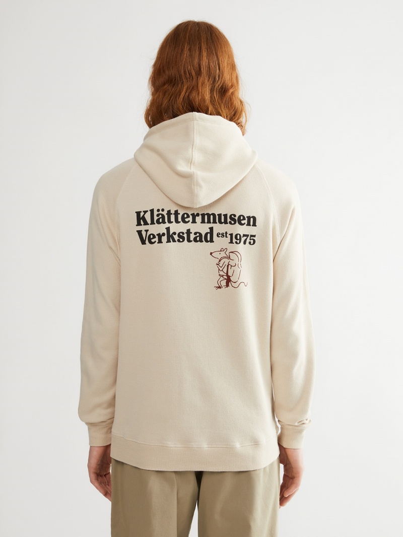 Men Klättermusen Runa Nomad Hoodie Beige | 84523XRDN