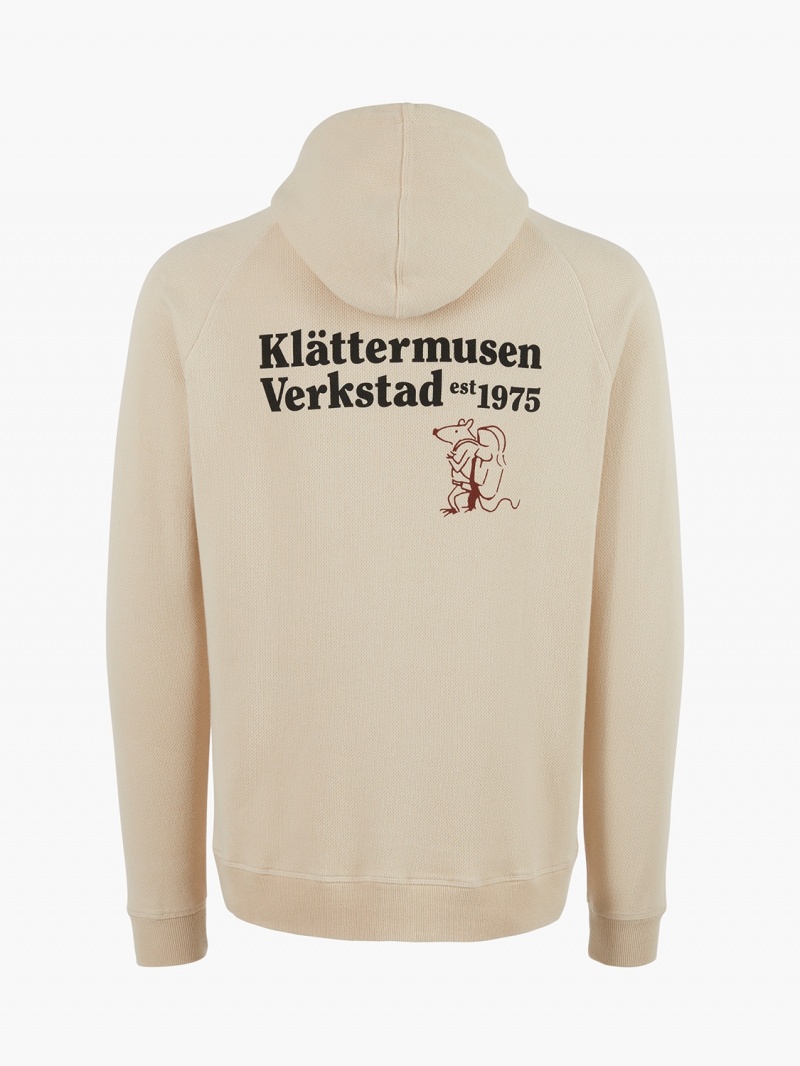 Men Klättermusen Runa Nomad Hoodie Beige | 84523XRDN